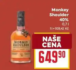 Billa MONKEY SHOULDER 40 % nabídka