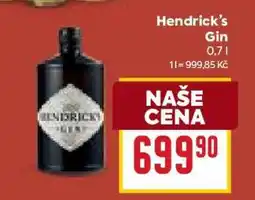 Billa Hendrick’s Gin nabídka