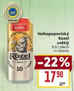 Billa Velkopopovický Kozel světlý nabídka