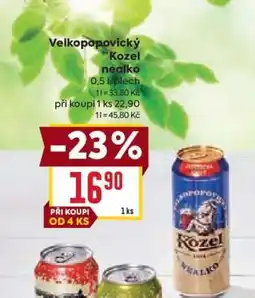 Billa Velkopopovický Kozel nealko nabídka
