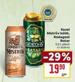 Billa Kozel Mistrův ležák, Radegast Ratar nabídka