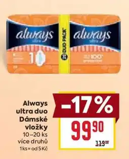 Billa Always Ultra duo Dámské vložky nabídka