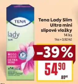 Billa Tena Lady Slim ultra mini slipové vložky nabídka