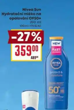 Billa Nivea Sun Hydratační mléko na opalování OF50+ nabídka