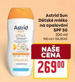 Billa Astrid Sun Dětské mléko na opalování SPF 50 nabídka