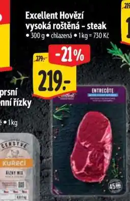 Albert Excellent Hovězí vysoká roštěná - steak nabídka