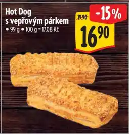 Albert HOT DOG S VEPŘOVÝM PÁRKEM nabídka