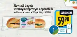 Albert Šťavnatá bageta s trhaným vepřovým a špenátem nabídka