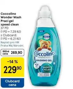 Tesco Coccolino Wonder Wash Prací gel speed clean nabídka