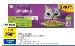 Tesco Whiskas Kapsičky pro kočky výběrové menu v želé nabídka