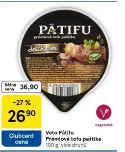 Tesco Veto Pátifu Prémiová tofu paštika nabídka