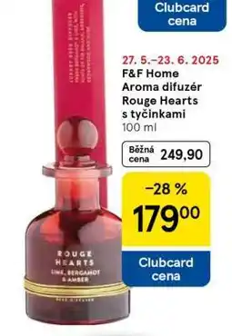 Tesco F&F Home Aroma difuzér Rouge Hearts s tyčinkami nabídka