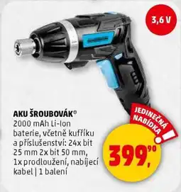Penny Market AKU ŠROUBOVÁK nabídka