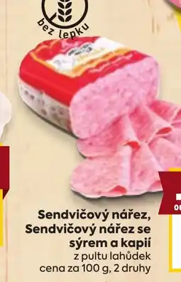 Billa Sendvičový nářez, Sendvičový nářez se sýrem a kapií nabídka