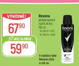 Globus Rexona antiperspirant různé druhy nabídka