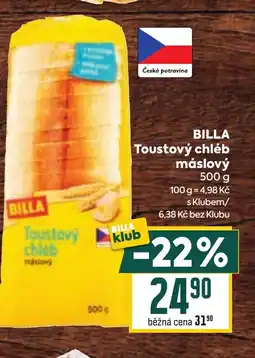 Billa BILLA Toustový chléb máslový nabídka