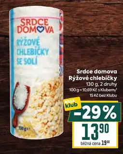 Billa Srdce domova Rýžové chlebíčky nabídka