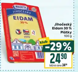 Billa Jihočeský Eidam 30% Plátky nabídka