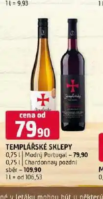 Terno Templářské sklepy chardonnay pozdní sběr nabídka