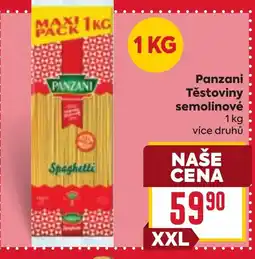 Billa Panzani Těstoviny semolinové nabídka
