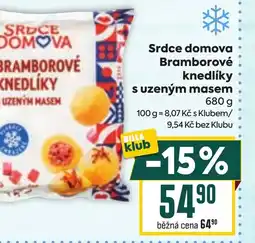 Billa Srdce domova Bramborové knedlíky s uzeným masem nabídka