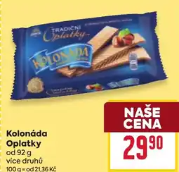 Billa Opavia Kolonáda Oplatky nabídka