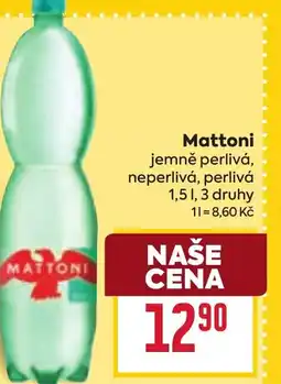 Billa Mattoni jemně perlivá, neperlivá, perlivá nabídka