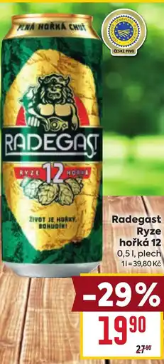 Billa Radegast Ryze hořká 12 nabídka