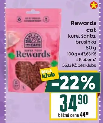 Billa Rewards cat kuře, šanta, brusinka nabídka