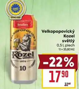 Billa Velkopopovický Kozel světlý nabídka