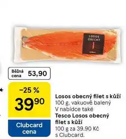 Tesco Losos obecný filet s kůží, 100 g nabídka
