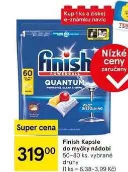 Tesco Finish Kapsle do myčky nádobí, 50-80 ks, vybrané druhy nabídka