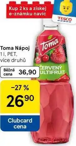 Tesco Toma Nápoj Toma, 1 l, PET, více druhů nabídka