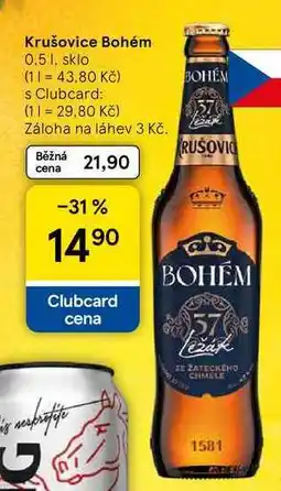 Tesco Krušovice Bohém, 0.5 l nabídka