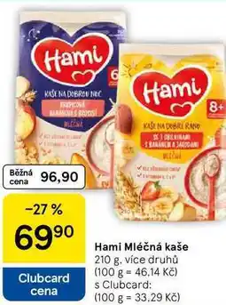 Tesco Hami Mléčná kaše, 210 g nabídka