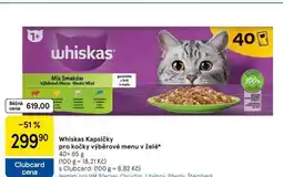 Tesco Whiskas Kapsičky pro kočky výběrové menu v želé, 40× 85 g nabídka