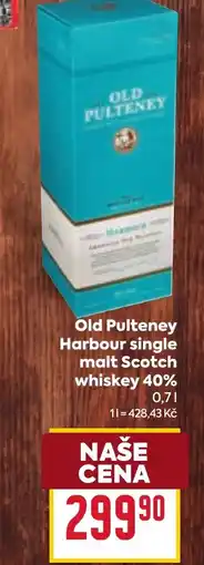 Billa Old Pulteney Harbour single malt Scotch whiskey 40% nabídka