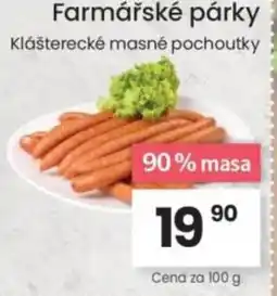 Kubík potraviny Farmářské párky nabídka