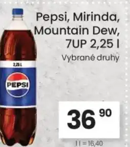 Kubík potraviny Pepsi, Mirinda, Mountain Dew,7UP nabídka