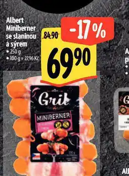 Albert Miniberner se slaninou a sýrem nabídka