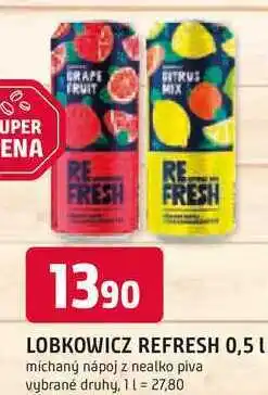 Trefa LOBKOWICZ REFRESH 0,5 L michaný nápoj z nealko piva nabídka