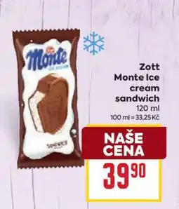 Billa Zott Monte Ice cream sandwich nabídka