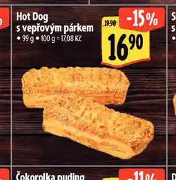 Albert Hot dog s vepřovým masem nabídka