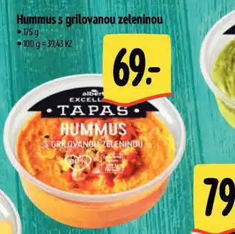 Albert Hummus grilovanou zeleninou nabídka