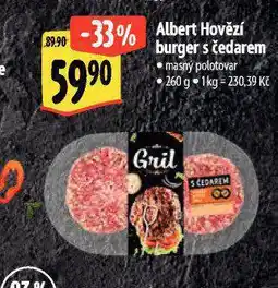 Albert Hovězí burger s čedarem nabídka