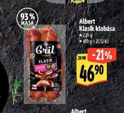 Albert Klasik klobása nabídka