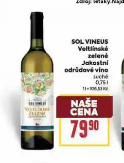 Billa Sol vineus veltínské zelené nabídka