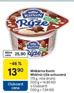 Tesco Mlékárna Kunín Mléčná rýže ochucená, 175 g nabídka