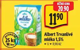 Albert Albert Trvanlivé mléko 1,5% nabídka