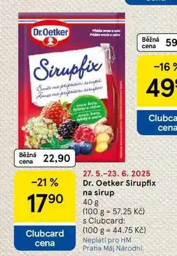Tesco Dr. Oetker Sirupfix na sirup, 40 g nabídka